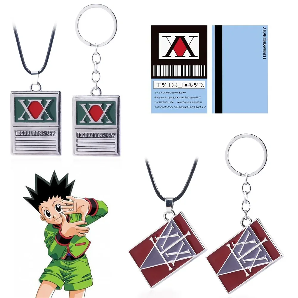 Anime Hunter x Hunter Keychain GON FREECSS License Metal Card Tag Keyring Choker Chaveiro For Cartoon Fans Jewelry Accessories