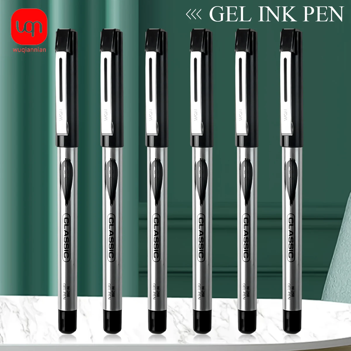 

WQN-3/6/12PCS High Appearance Level Black Gel Pen 0.5mm Nib Black Ink For Writing And Office Supplies Back-To-School Season