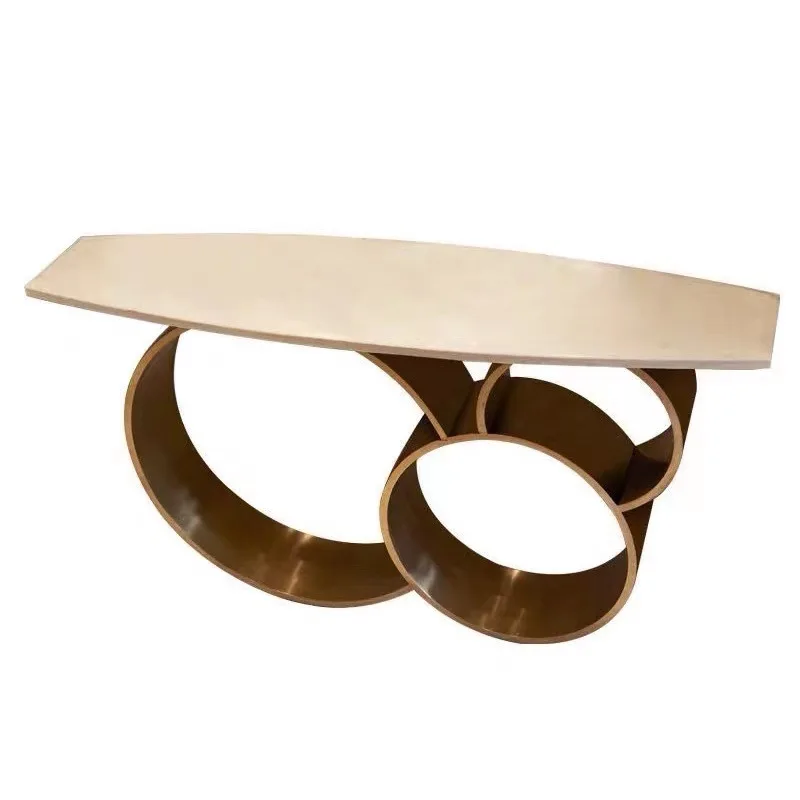 

sd-Light Luxury Stainless Steel Marble Porch Simple Designer Hotel Hallway Decoration Rock Slab Porch Desk&