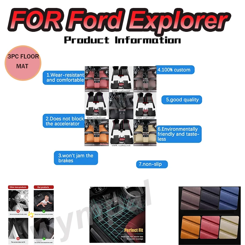 

Роскошные автомобильные коврики для Ford Explorer 2006, 2007, 2008, 2009, 2010, 2011, 2012, 2013, 2014, 2015, изготовленные на заказ автомобильные подушечки для ног, автомобильные