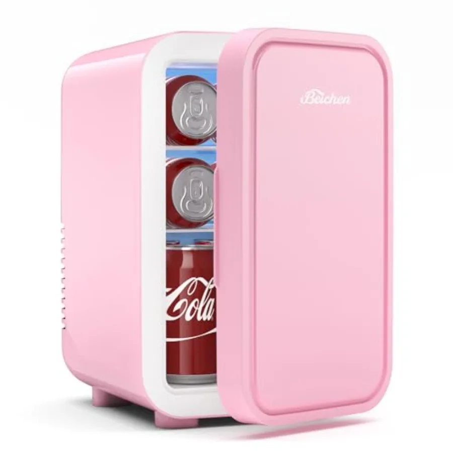 

Mini Fridge 6 Liter 8 Can Portable Thermoelectric Cooler Warmer for Bedroom Car Office Dorm AC100-120V DC12V Black Storage for