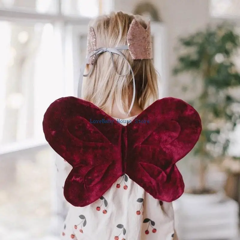 مجموعة أزياء حفلات أعياد الميلاد الجميلة للأطفال من BX0D، تاج وجناح مع عصا سحرية للعب الأدوار والظهور على المسرح