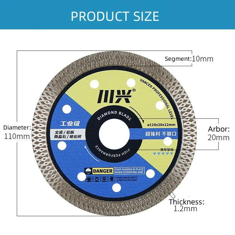 1/2/3/5 pçs 110mm disco de corte diamante super fino malha lâmina telha pedra mármore ângulo moedor serra circular cortador telha