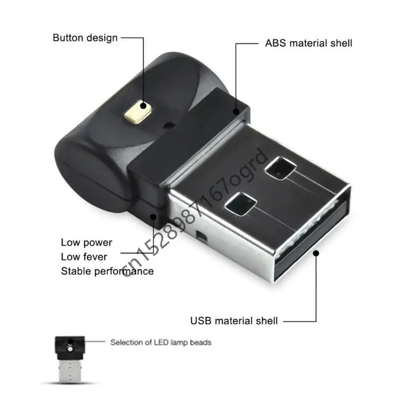 

Мини -USB -светодиодный автомобиль декоративная лампа Auto Interior Light Auto красочная 634a