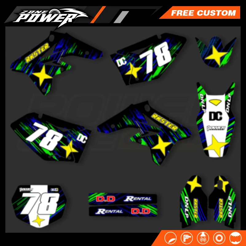 Powerzone For Suzuki RMZ250 2007 2008 2009 Fairing Graphic Decals Sticker Kits Number Name Custom 01