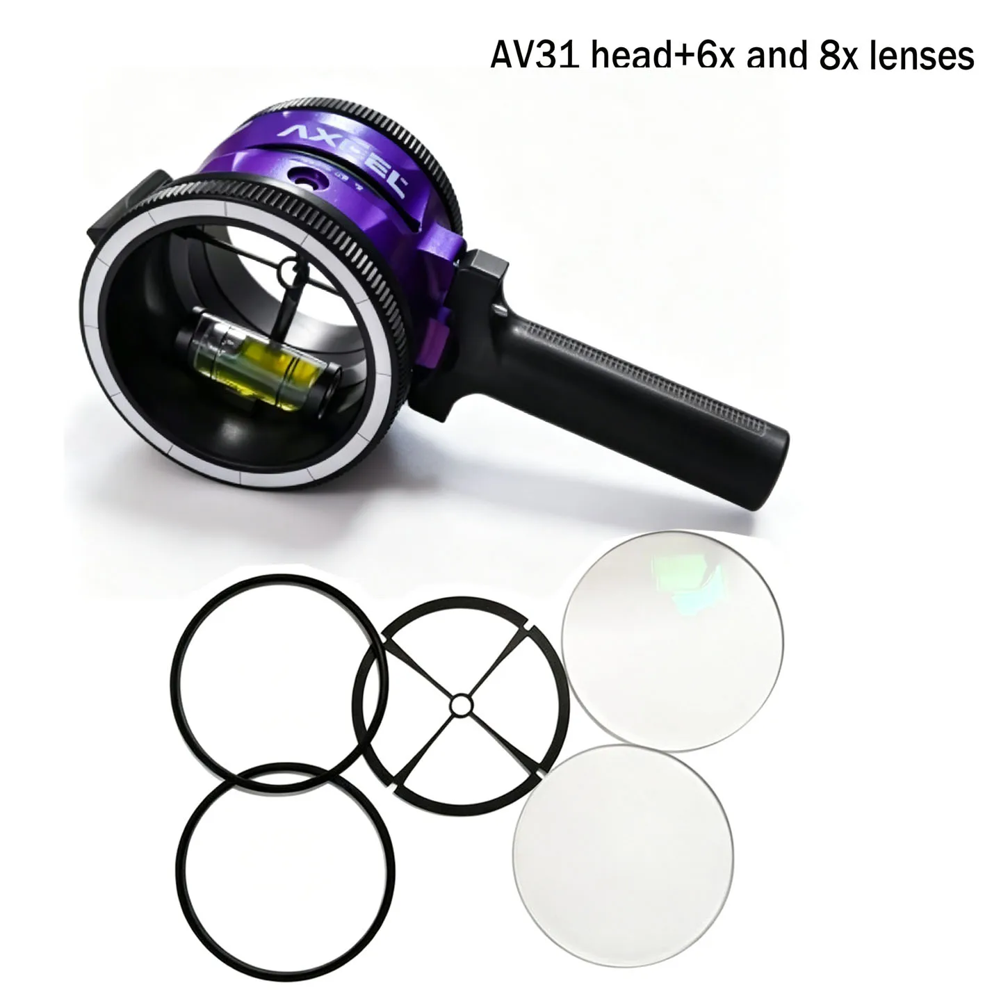 AV31/AV41 Single‑Pin Compound Bow Sight, Archery Scope 6X & 8X Magnifier Lenses, Left Right Hand Available for Hunting Shooting view 4