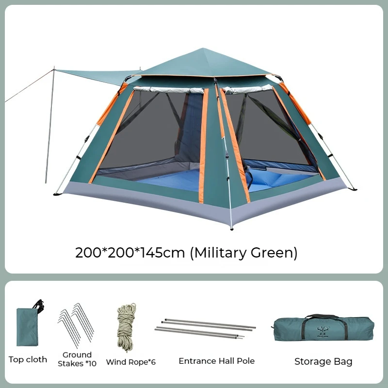 

Fully Automatic Camping Tent with Panoramic Windows, Waterproof Sun Shelter for Outdoor Camping Park Leisure