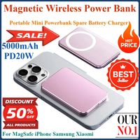 For MagSafe IPhone Samsung Xiaomi Portable Mini Powerbank Spare Battery Charger Magnetic Wireless Power Bank 5000mAh PD20W