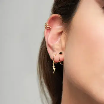 ANDYWEN 925純銀素面無耳洞夾式女士圓形可調式纖細耳夾 女士奢華珠寶 8 最佳銷售 氣袖 - №6