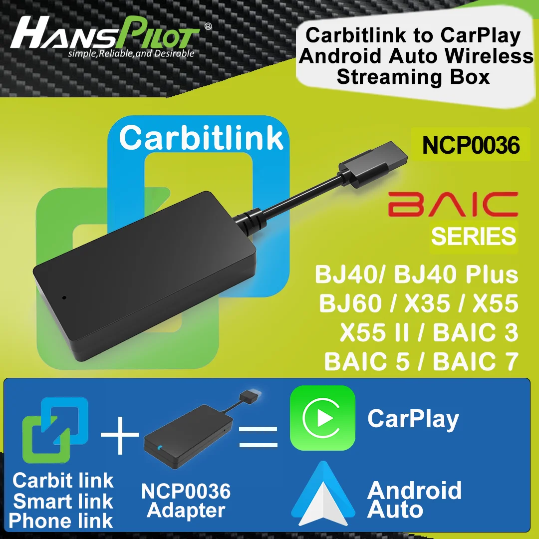 Baic BJ40 BJ40 Plus BJ60 X35 X55 X55 II BAIC 3 BAIC 5 carbitlink smartlink łatwe połączenie do bezprzewodowego CarPlay Android Auto