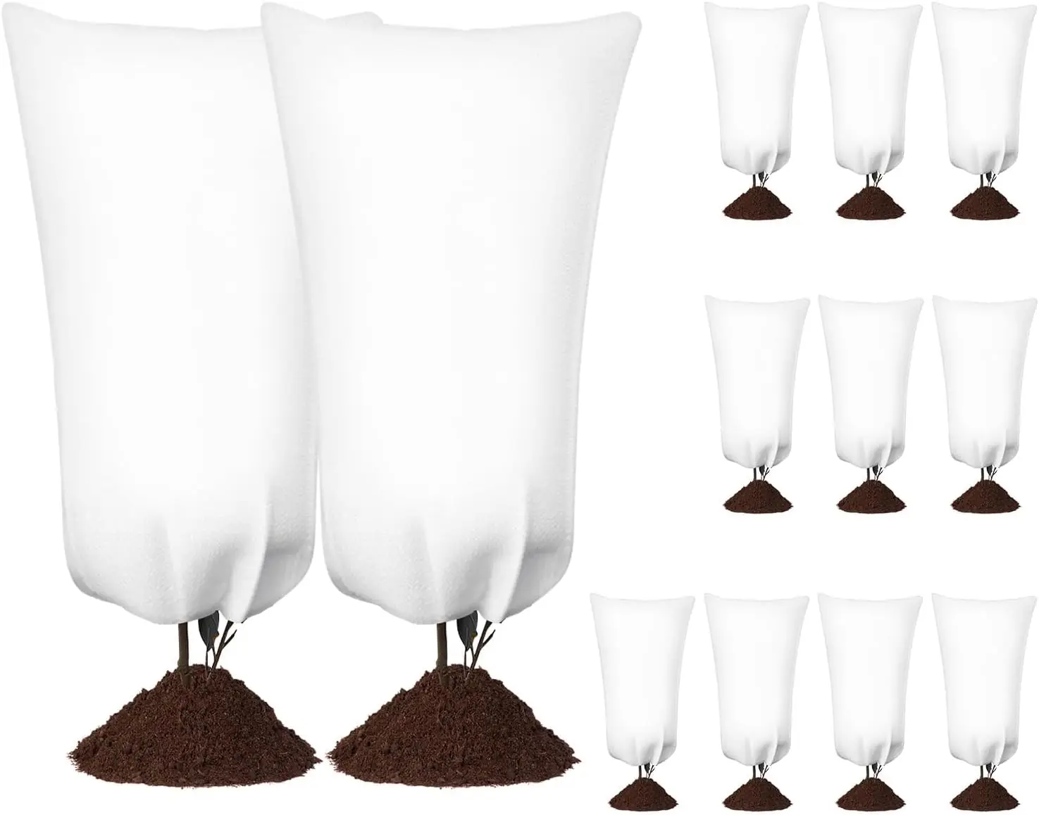 

12 упаковок морозных тканей для уличных растений, 32x47 дюймов, зимние чехлы для маленьких растений, защита от замерзания, морозные одеяла с ящиками