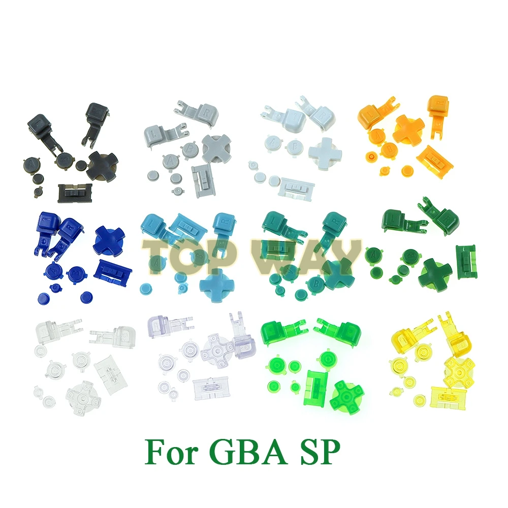 20 مجموعات ل GameBoy Advance SP GBA SP البلاستيك مجموعة أزرار كاملة ل GBA SP A B حدد بدء تشغيل/إيقاف L R أزرار عدة D الوسادة