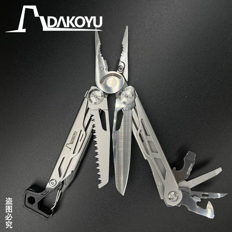 DAKOYU Sliver 23-in-1 opvouwbare multifunctionele gereedschapstang Multifunctionele combinatiegereedschaptang EDC buitenuitrusting