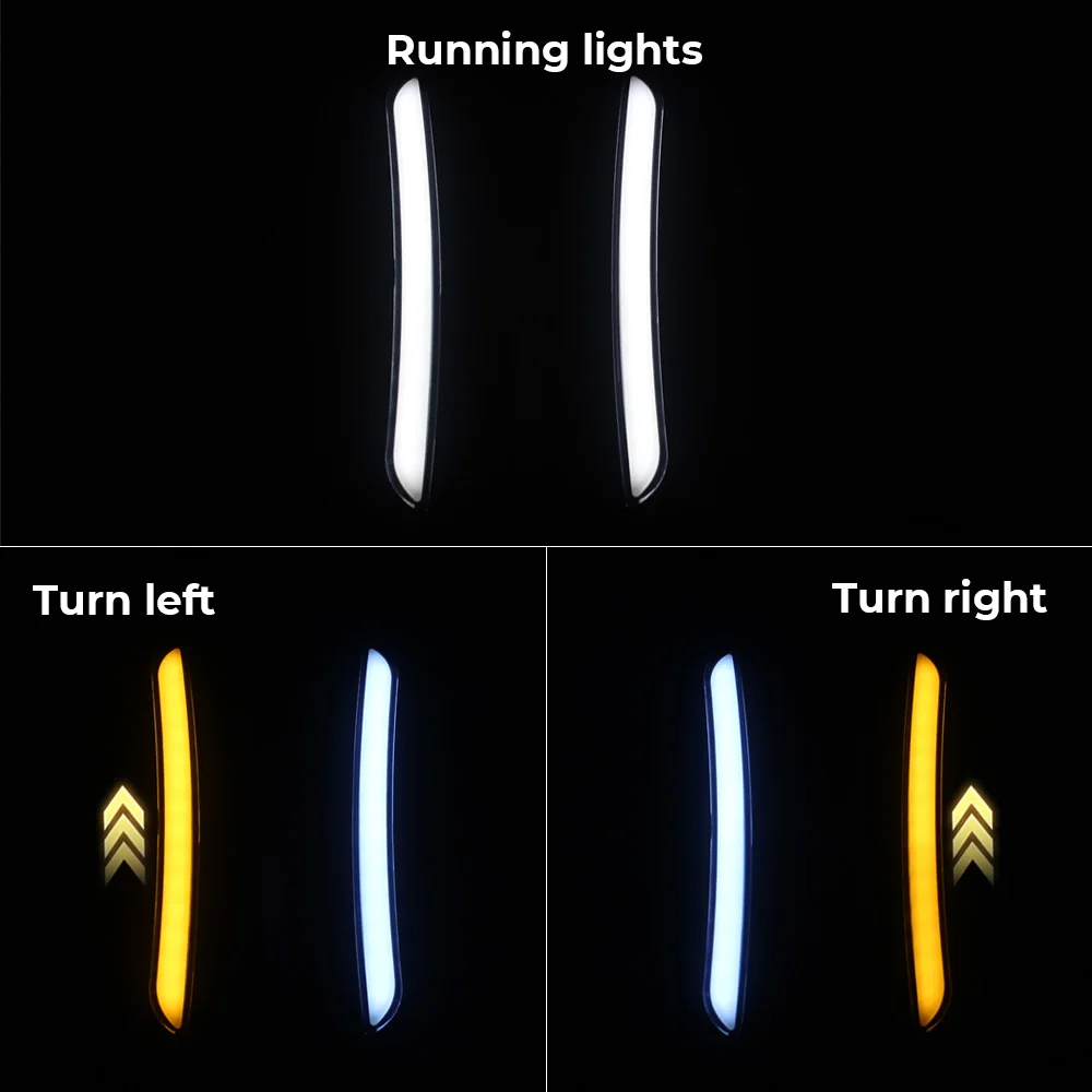 1Pair Easy Install Led Side Windshield Drl Turn Light Fit For Harley Softail Low Rider St Fxlrst El Diablo Fxrst 2022-2026 Black view 3