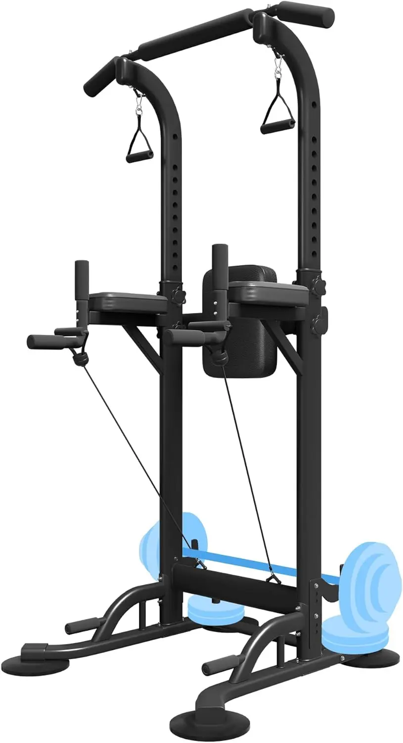 

Pull Up Dip Station for Home Gym, Power Tower with Backrest, Adjustable Height Pull Up Bar Stand, Multifunctional Strength