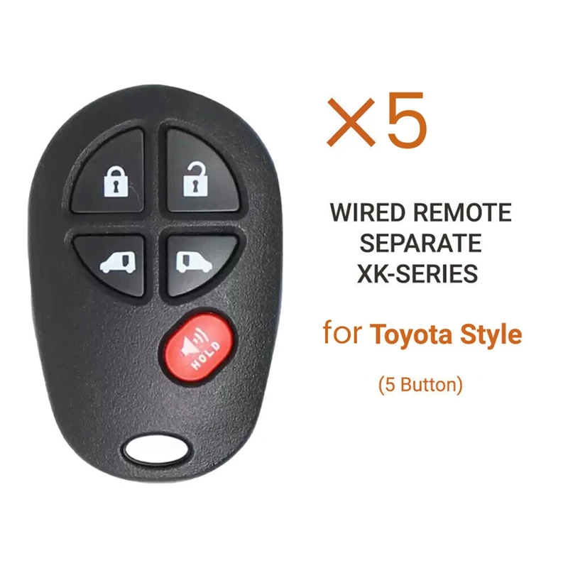 

Xhorse XKTO08EN Universal Wire Remote Key Fob 5 Button For Toyota Style For VVDI Key Tool 5Pcs/Lot