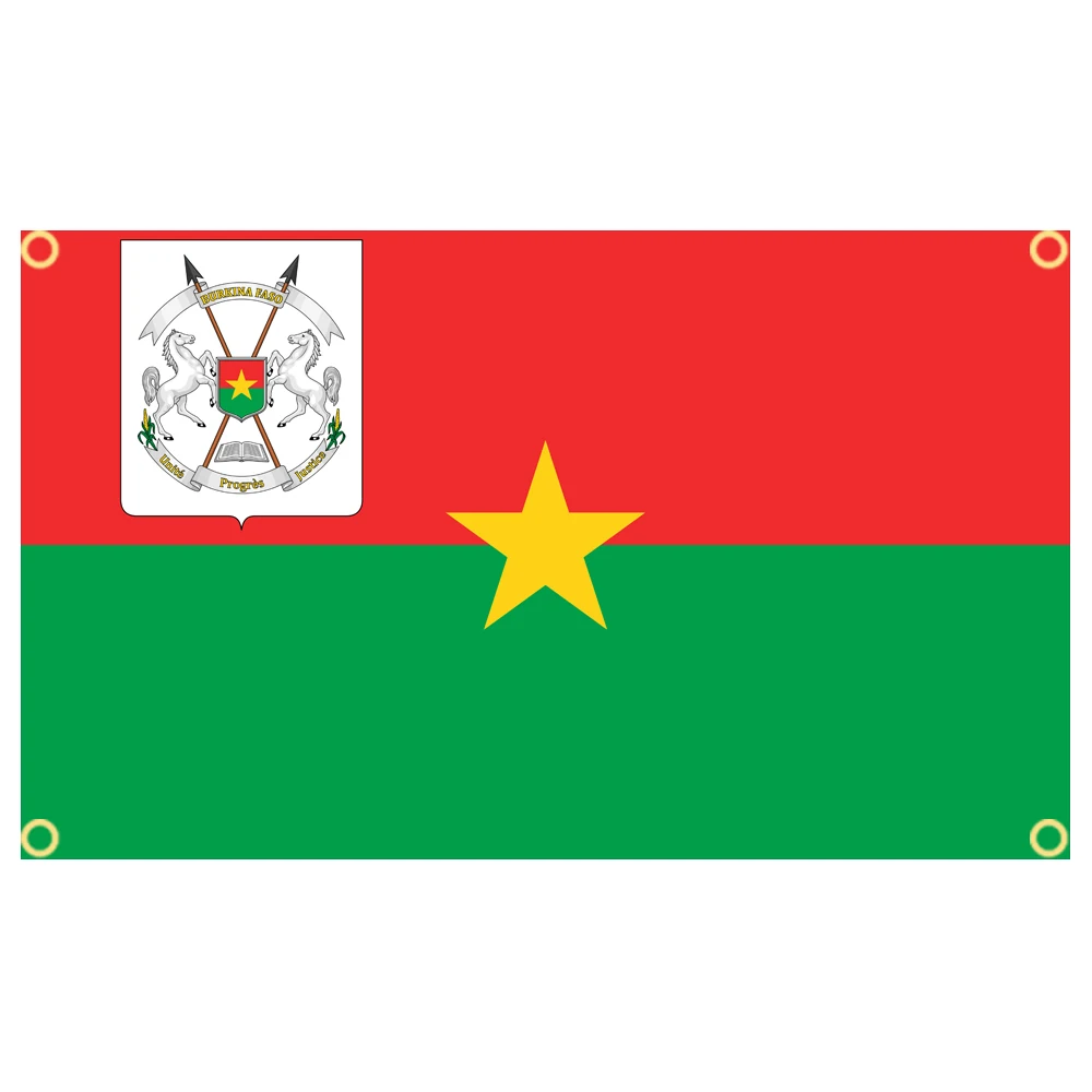 60×90 90x150 120×180CM Burkina Faso Emblem Flag Polyester Printed Banner Tapestry For Decor