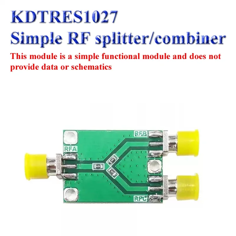 KDTRES1027 مقاوم ميكروويف RF 6 جيجا هرتز، مقسم طاقة بسيط، وحدة مقسم واحد إلى اثنين، مجمع/فاصل RF