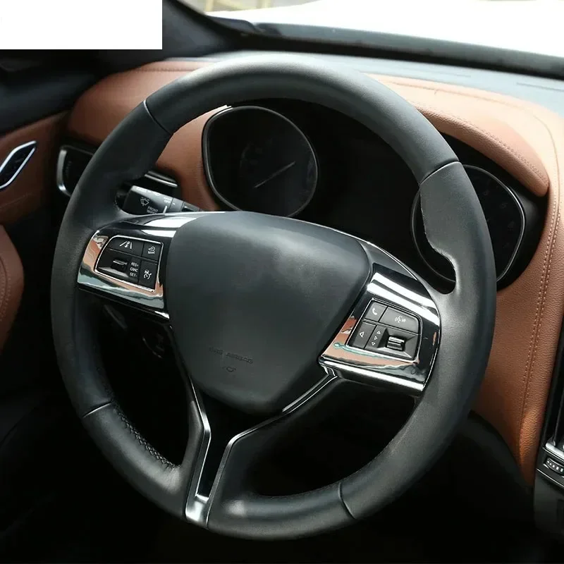 

ABS Carbon Fiber Steering Wheel Button Frame Cover Trim Interior Car Accessories For Maserati Levante Ghibli Quattroporte 14-23