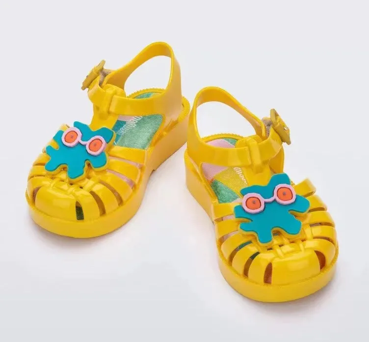 Mini Melissa Girl\'s Summer Fashion Fruit Roma Sandals Children Cute Donut Grap Watermelon Princess Beach Shoes For Kids Dress