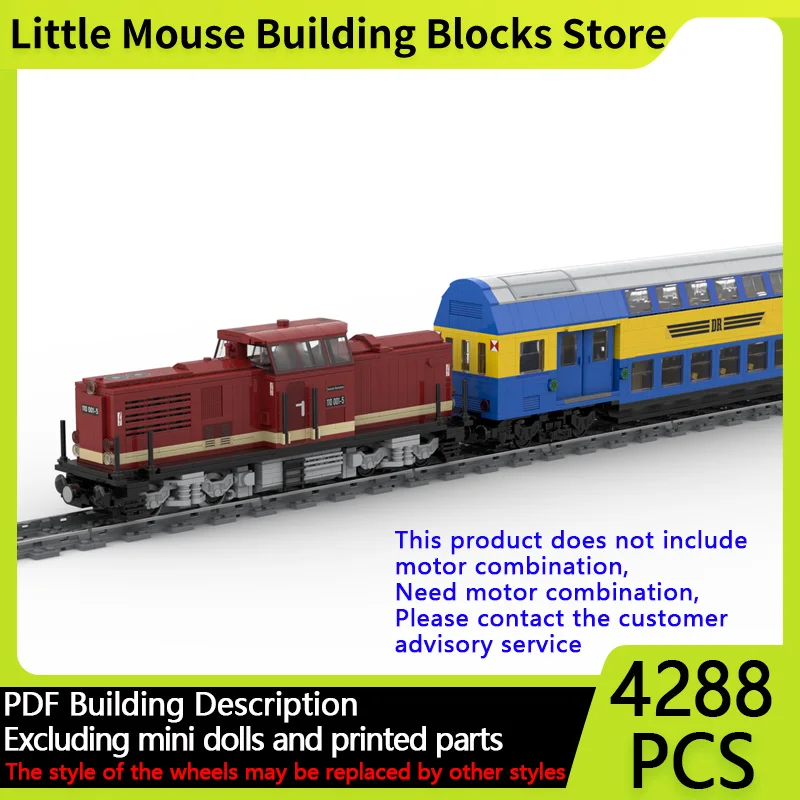 

City Car Model MOC Building Bricks BR110 Double Deck Train Car Modular Technology Gifts Holiday Assemble Children Toys Suit