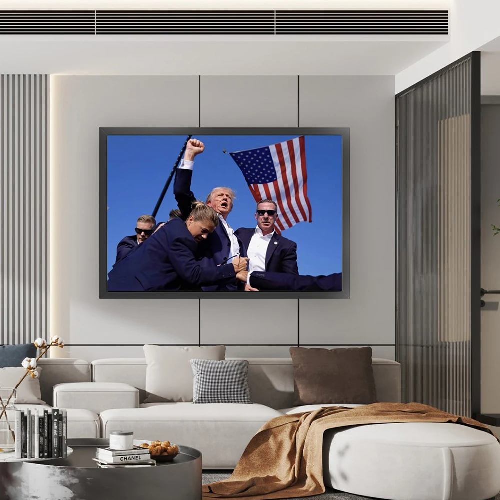 Punto de cruz Trump de 60x40cm, bordado completo, hilo de algodón ecológico, impresión de 11CT, punto de cruz de ataque en Trump para decoración del hogar y dormitorio