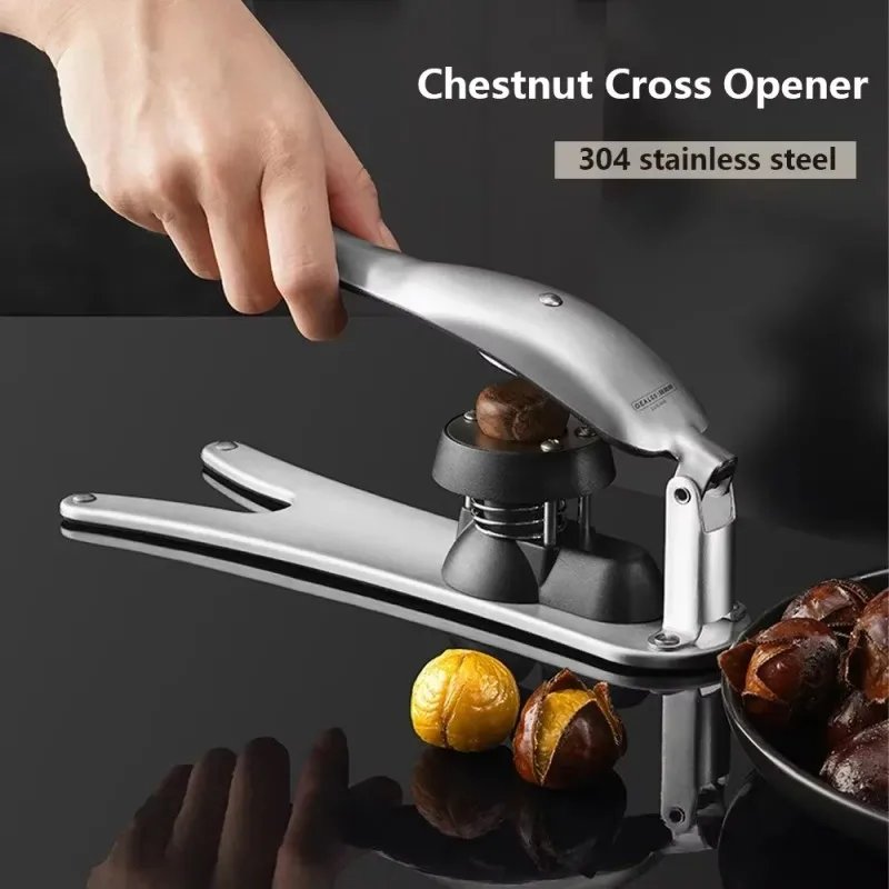 304 Stainless Steel Nutcracker Sheller Kitchen Tools Cutter Chestnut Clip Nut Opener Cutter Gadgets 2 In 1 Quick Walnut Pliers