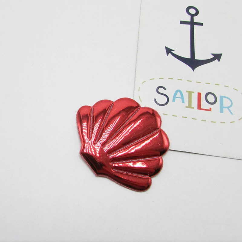 50pcs/lot 4.5x3.8cm Mix colors Pu Shell Padded Appliques For Cake Insert Cards and BB Clip Accessories  DIY Kid patches