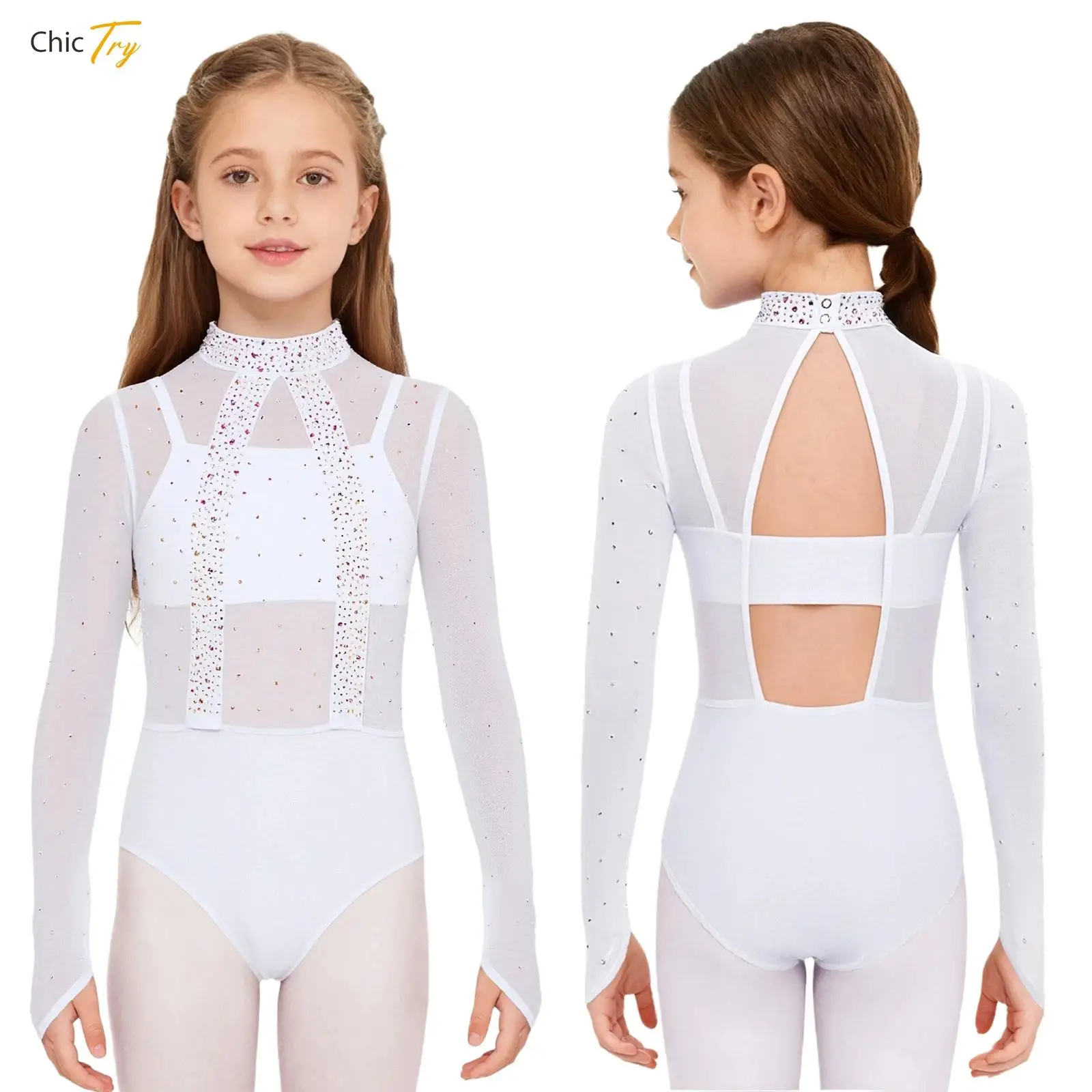

Kids Girls Ballet Gymnastics Leotard Dance Performance Costume Sports Yoga Fitness Bodysuit with Back Cutout Exercise Dancewear