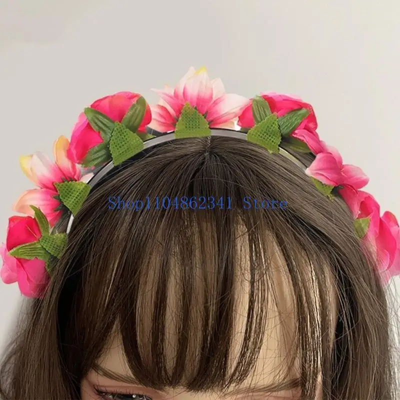 5ASD عباد الشمس ترافعة الشعر ملحقات الرأس الزخرفية للنساء الأطفال التقاط الصور الدعائم Hairhoop للحفلات والتجمعات #5