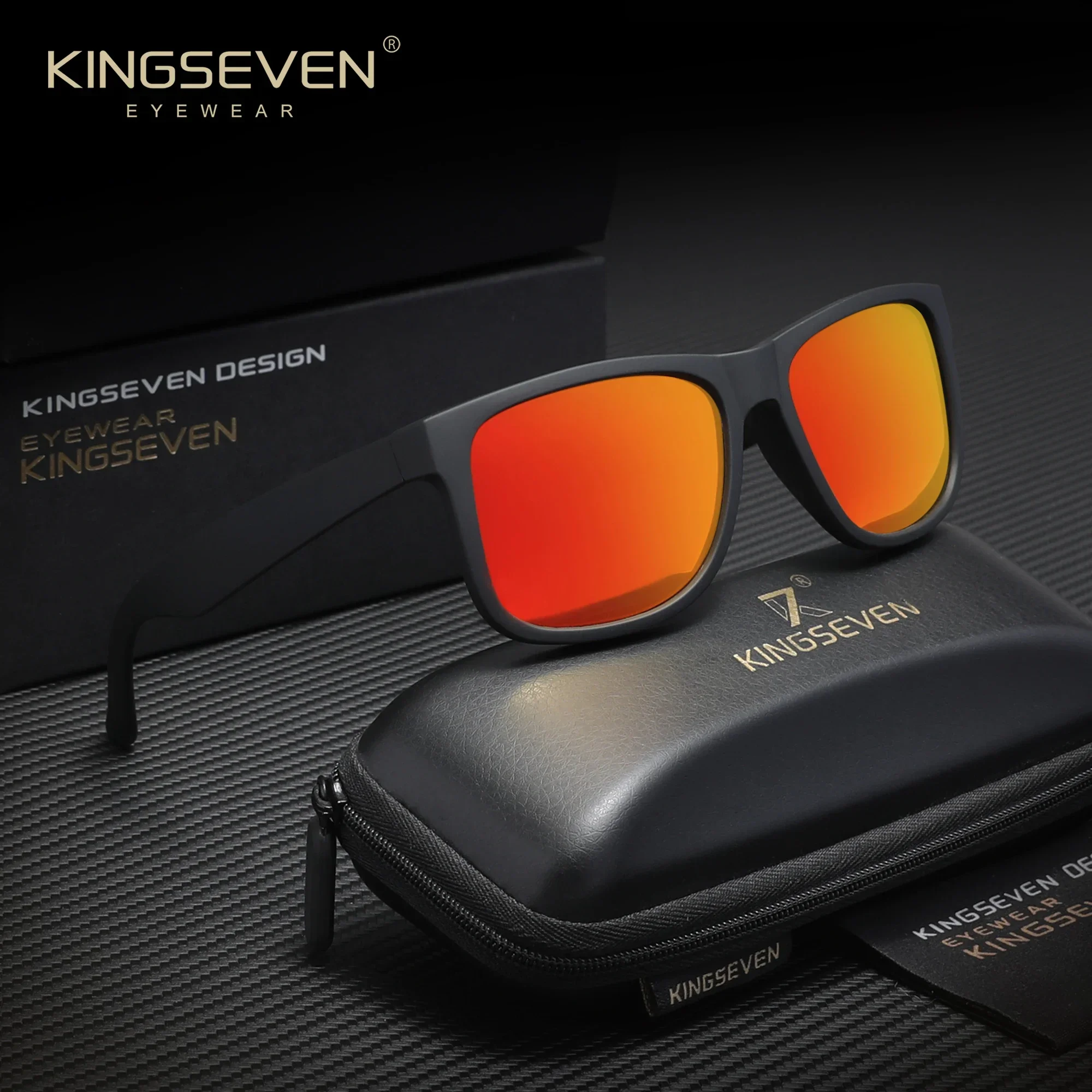 KINGSEVEN Klassische Modische Sonnenbrille, Polarisiert, für Männer und Frauen, Freizeit-UV400-Schutzbrille, Fahrbrille, Outdoor-Vintage-Brille