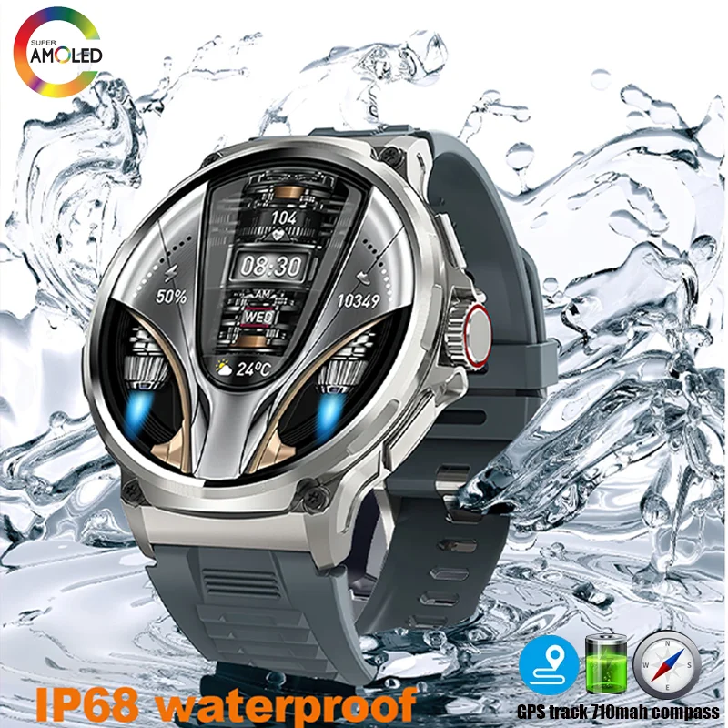 New Men's smartwatch HD Bluetooth Talk 1.85-inch Track Map 710mah battery ip68 Waterproof Sports smartwatch for Huawei Xiaomi