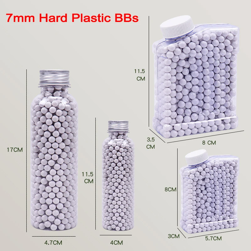 Q6-7mm Plastic Round Beads Grey Hard BB Balls Outdoor Shooting Toy Parts