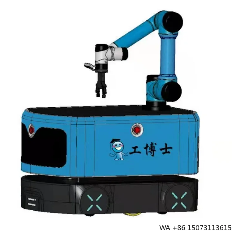 Mobile Robot Two Wheel Differential Driving AGV with 6 Axis Arm for Autonomous Transport