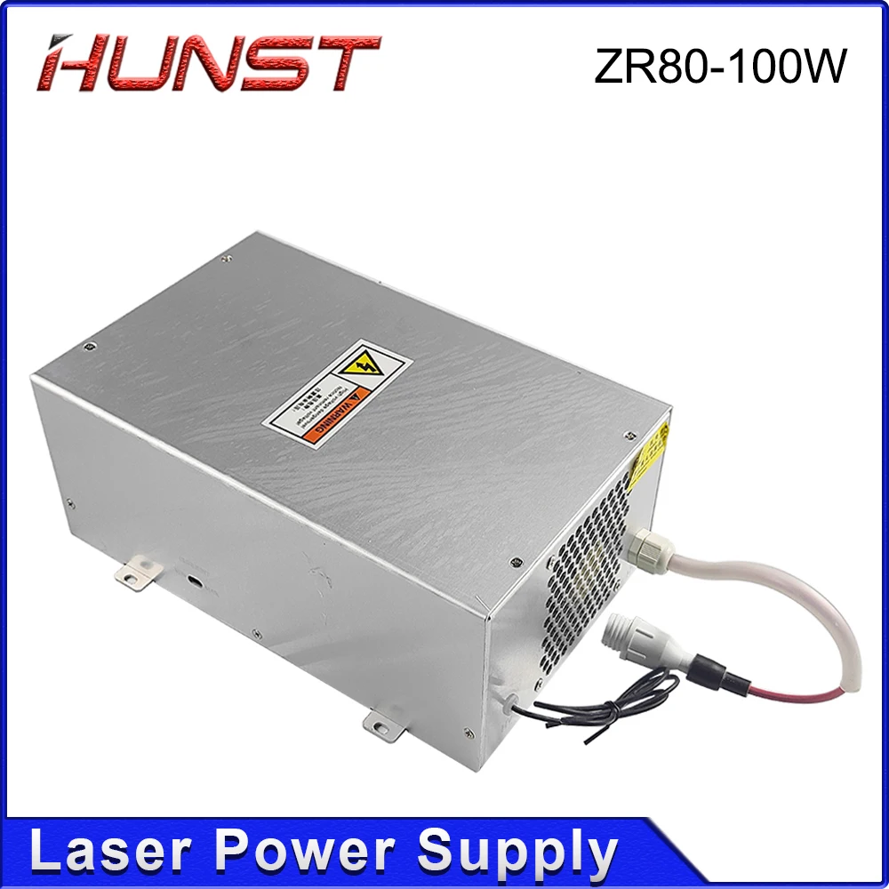 HUNST ZR80 ~ 100W مصدر طاقة الليزر لآلة النقش والقطع بالليزر الزجاجي Co2 80W-100W ضمان لمدة عامين.