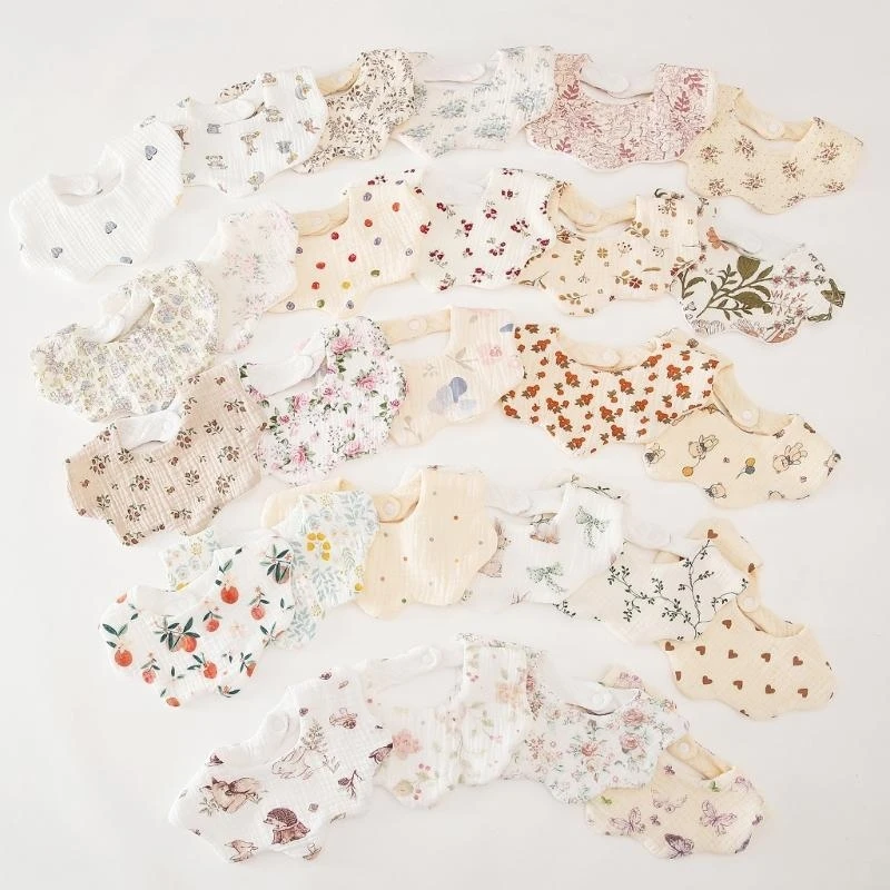 

Upgrades Baby Bib Cotton Bandana Bib Unisex Baby Bib 6 Layer Newborns Bib Comfortable Bib for Drooling & Teething