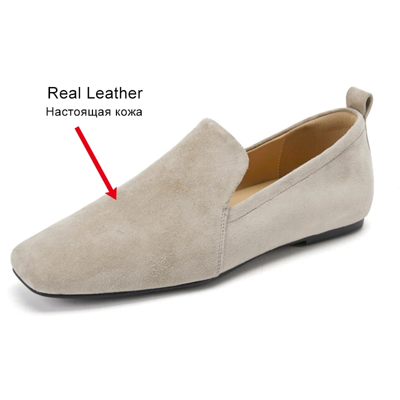 JOZHAMTA Size 34-40 Women Casual Loafers Real Leather Soft Square Toe Flats Shoes Low Heels Spring Office Lady Daily Pumps Shoes