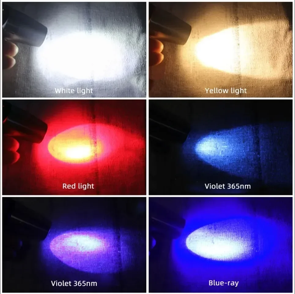 6 источников света, мощный нефритовый светодиодный фонарик, перезаряжаемый через USB 365/395 нм, УФ-фонарик для изумрудных украшений для драгоценных камней, янтарь
