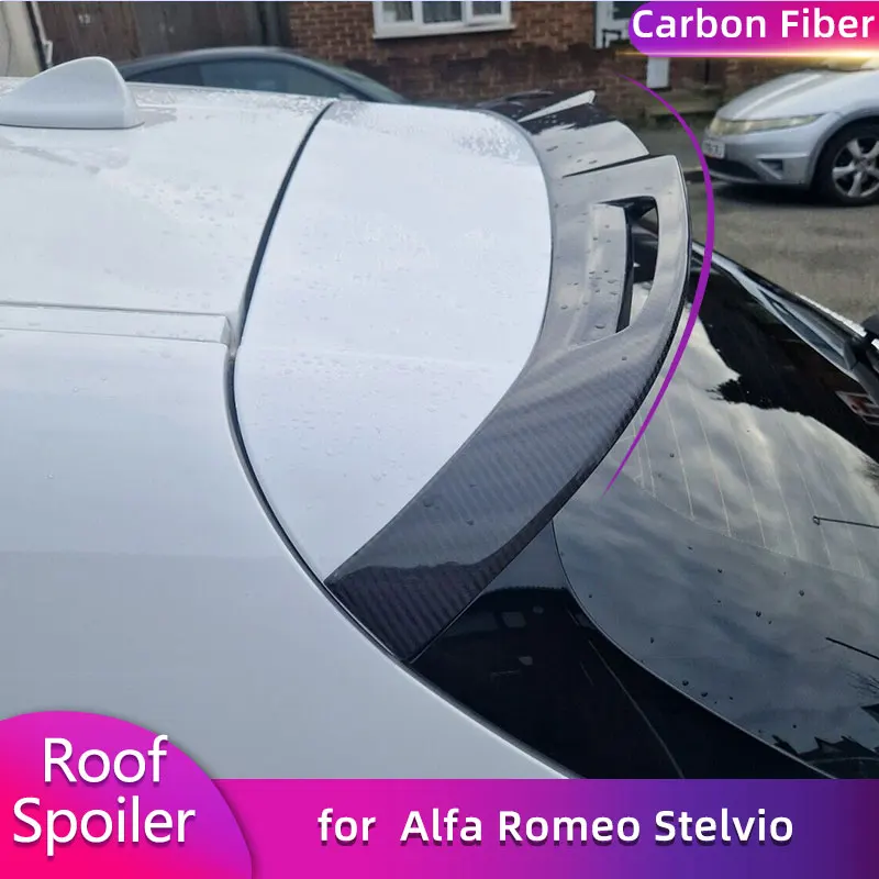 

Carbon Fiber Rear Roof Spoiler Wings for Alfa Romeo Stelvio Base Sport Ulitity 4-Door 2017 2018 Car Window Spoiler Wing Lip FRP