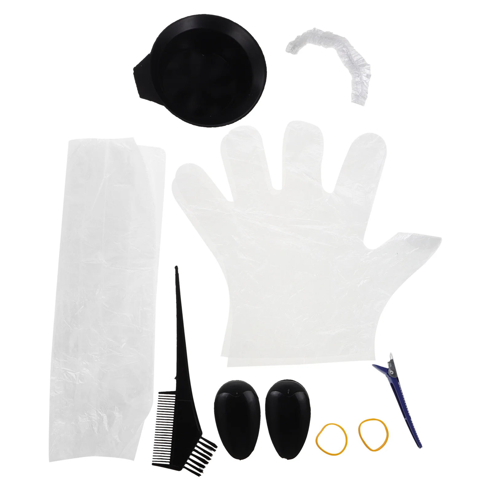 

10 set Hair Dye Kit Black Brush Bowl Set For Salon Home Use Disposable Gloves Capes Ear Covers Mixing Bowls Applicator Tinting