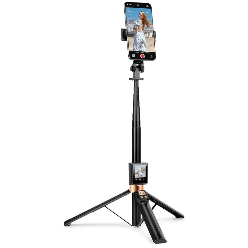 【recomendar】perche-a-selfie-universelle-avec-camera-arriere-en-temps-reel-et-video-hd-1080p-pour-smartphone-dotee-d'un-ecran-de-moniteur-vlog-et-de-re