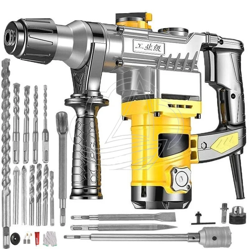 Heavy Duty Rotary Hammer Drill Multifunctional High Power Dual Purpose Industrial Impact Drilling Tool