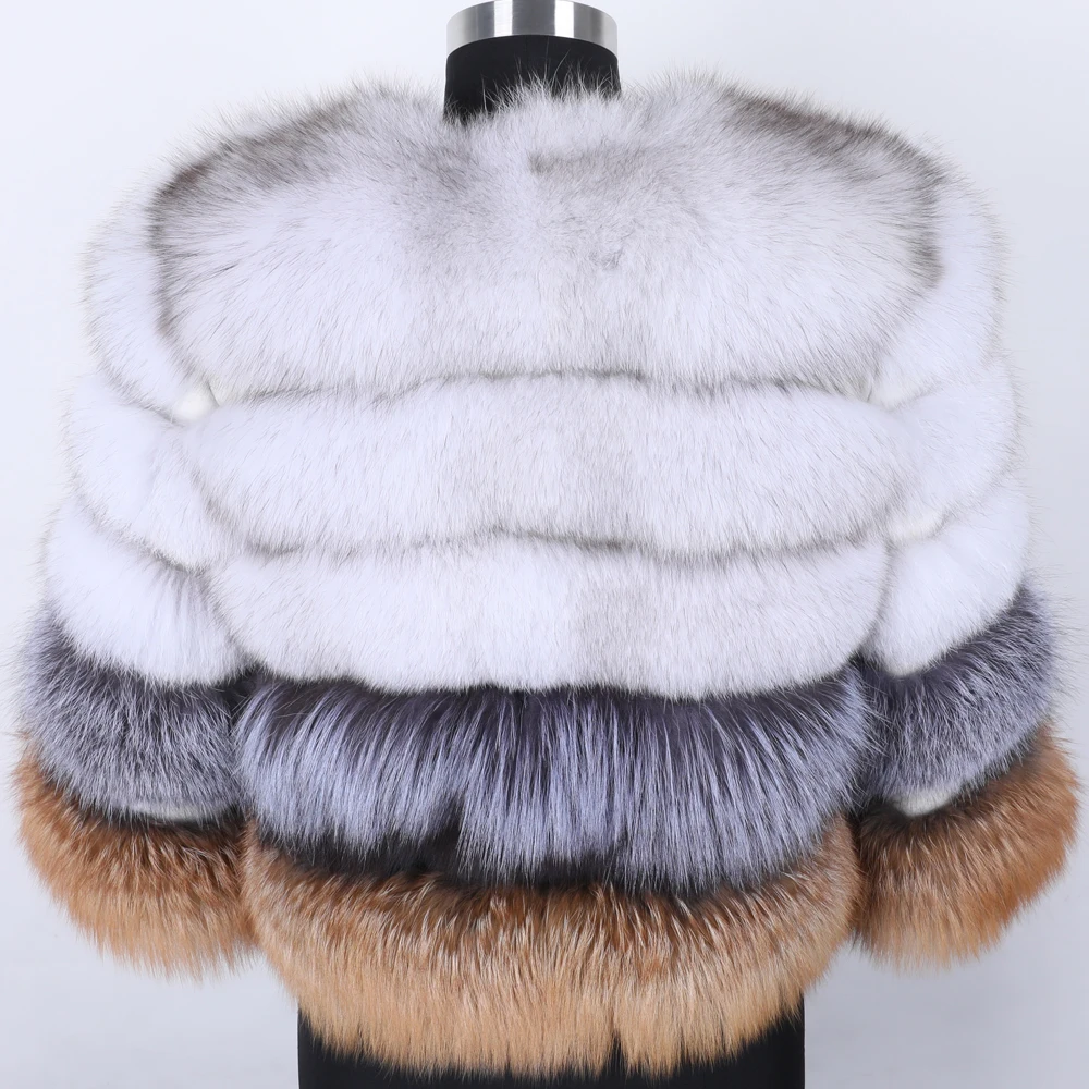 2019 female winter long warm leather fox fur coat Real fur coat 100% natural fur coat high quality fur vest