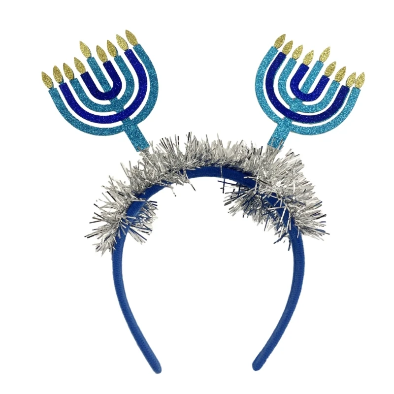 Hanukkah Headgear Ornament Decor, Hariband Party Supplies, Photo Props for Jewish Holiday Celebration