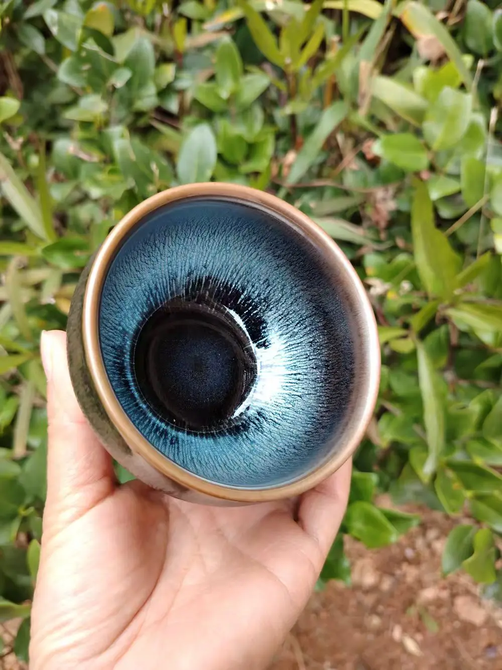 

Jianzhan Tenmokus Tea Cup 160ml/5.41oz Silver Hare's Fur Ceramic Teacup Natural Pattern Fired in Kiln China Song Dynasty Crafts