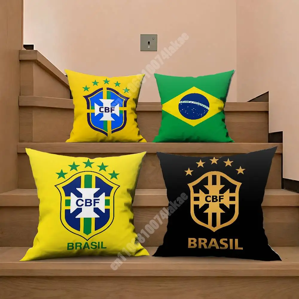 Brazil Football 2026 Brasil Soccer Sofa Couch Pillow Cover Cushion Case Home Bedroom Decoration