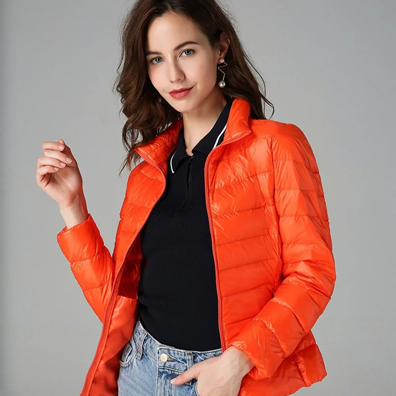 Fashion Women's Winter Jacket Ultra Light Duck Down Slim Fit Women's Down Coat Portable Windproof Down Coat Plus Size