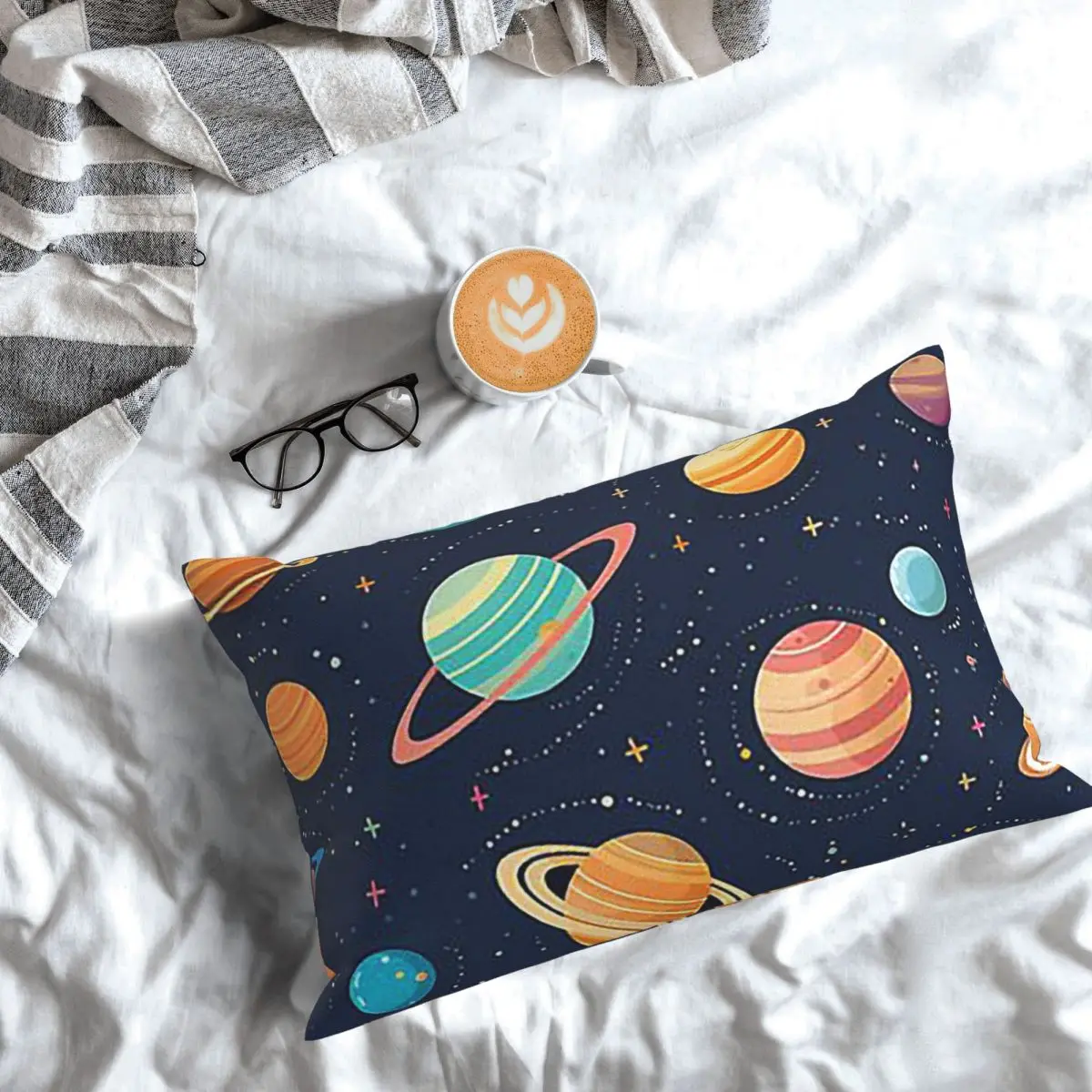 Solar System Space Planets Universe Rectangle Pillowcase Cushion Cover Decor Bedroom Bed Home Comfort Throw Pillow