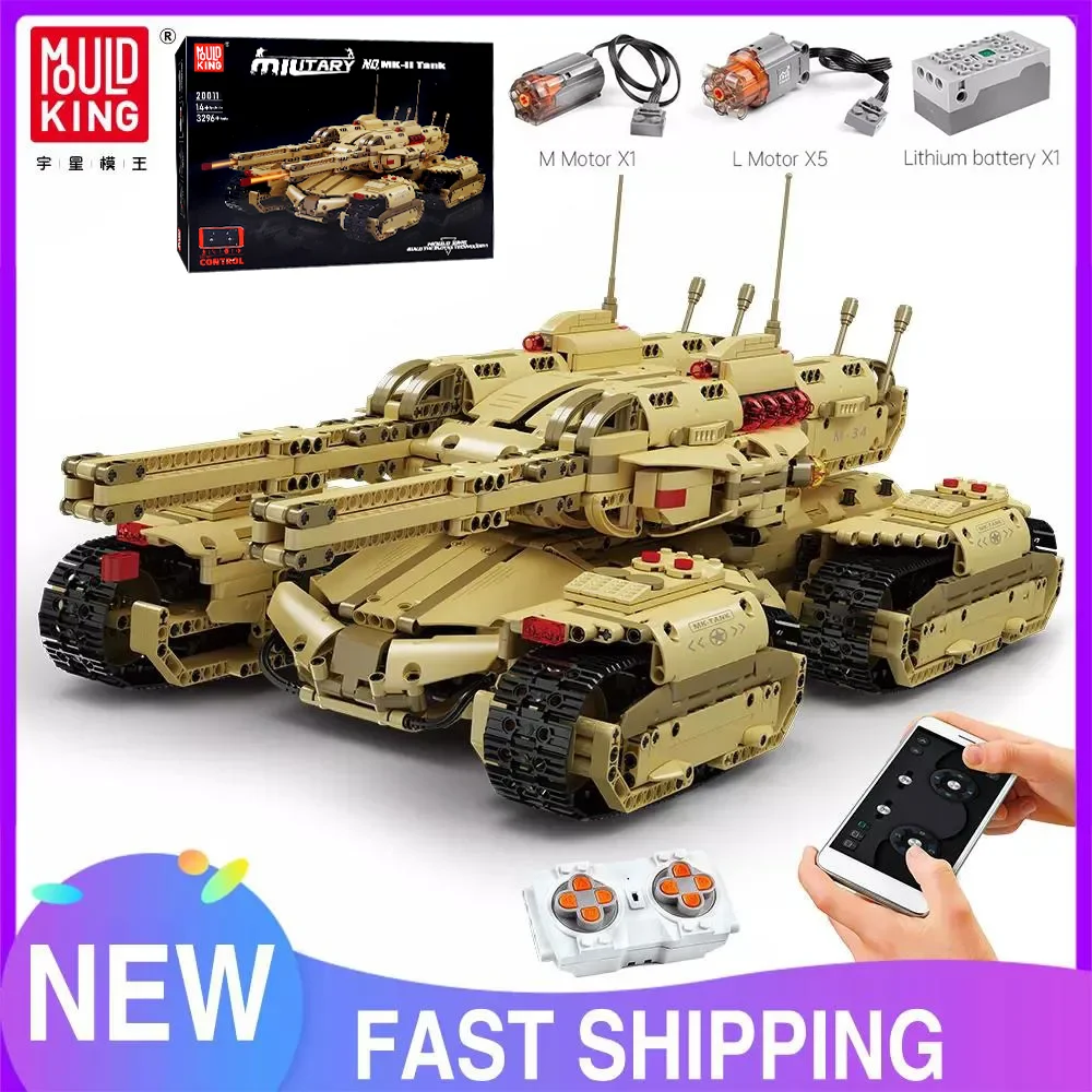 MOULD KING 20011 Technical Car Toys The MOC-59688 APP&RC Motorized Mammoth Tank Model Building Blocks Bricks Kids Christmas Gift