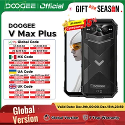 DOOGEE V Max Plus 견고한 휴대폰, 22000mAh, 36GB(16 + 20), 512GB, 200MP 카메라 휴대폰, 6.58 인치, 120Hz 디멘시티 7050, 안드로이드 14, 월드 프리미어